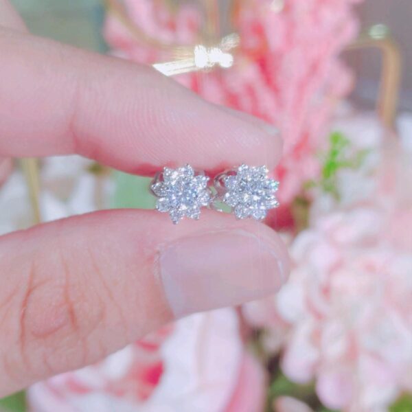 Bông tai kim cương Moissanite nữ cao cấp sang trọng (B23429) - Hình ảnh 3