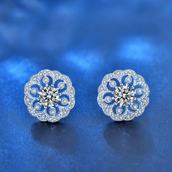 Bông tai kim cương Moissanite nữ cao cấp (B72859)