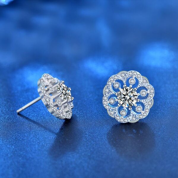 Bông tai kim cương Moissanite nữ cao cấp (B72859) - Hình ảnh 4