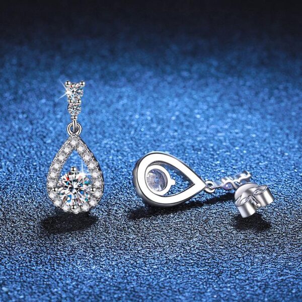 Bông tai kim cương Moissanite nữ kiểu dáng giọt nước (B62948) - Hình ảnh 4