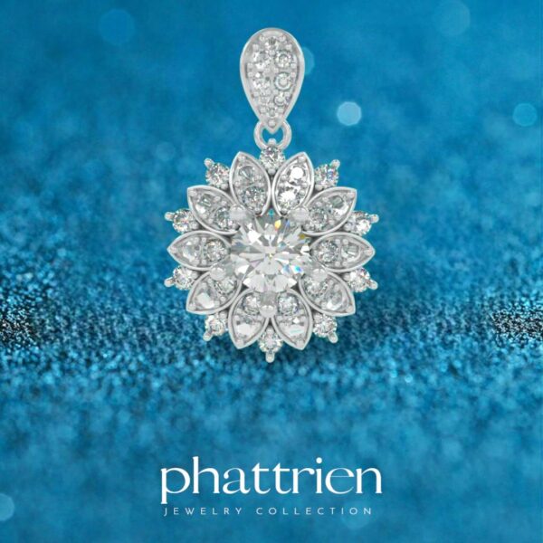 Mặt dây chuyền kim cương Moissanite nữ cao cấp (M75329) - Hình ảnh 2