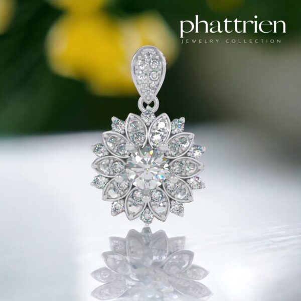 Mặt dây chuyền kim cương Moissanite nữ cao cấp (M75329)