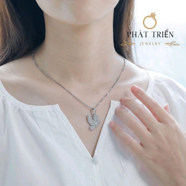 Mặt dây chuyền bạc s925 đính đá Bird fly cao cấp - Hình ảnh 2