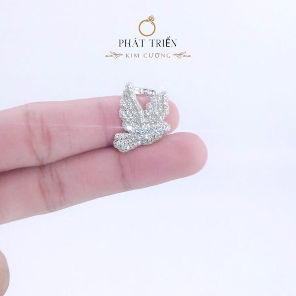Mặt dây chuyền kim cương Moissanite nữ kiểu dáng con bồ câu