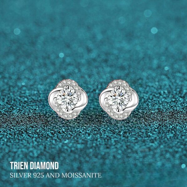 Bông tai kim cương Moissanite nữ cao cấp (B22607)