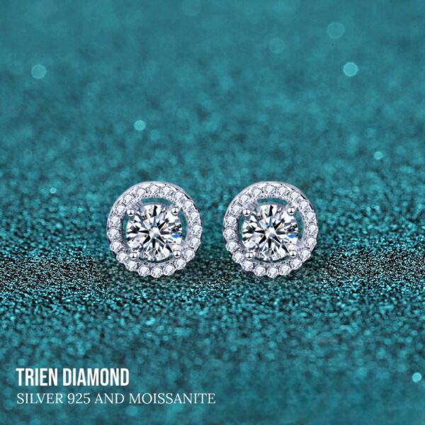 Bông tai kim cương Moissanite nữ cao cấp (B92813)
