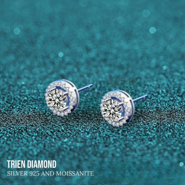 Bông tai kim cương Moissanite nữ cao cấp (B92813) - Hình ảnh 3