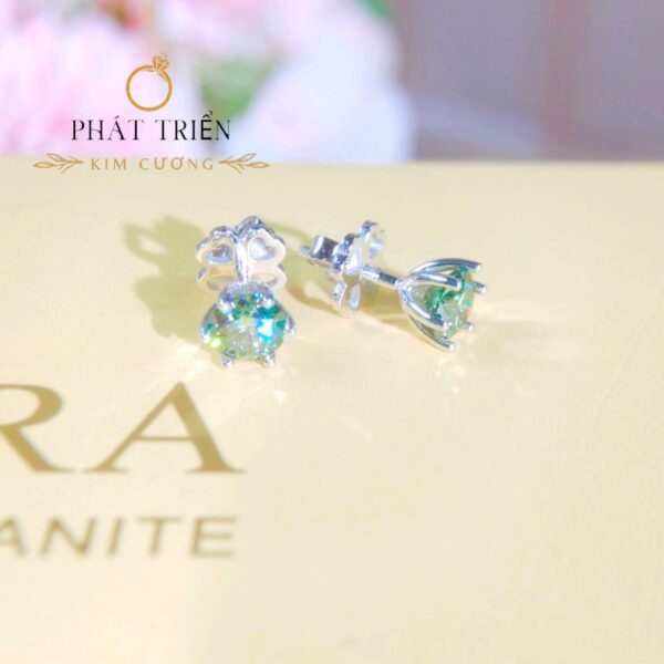 Bông tai kim cương Moissanite nữ cao cấp xanh lá (B56448) - Hình ảnh 2