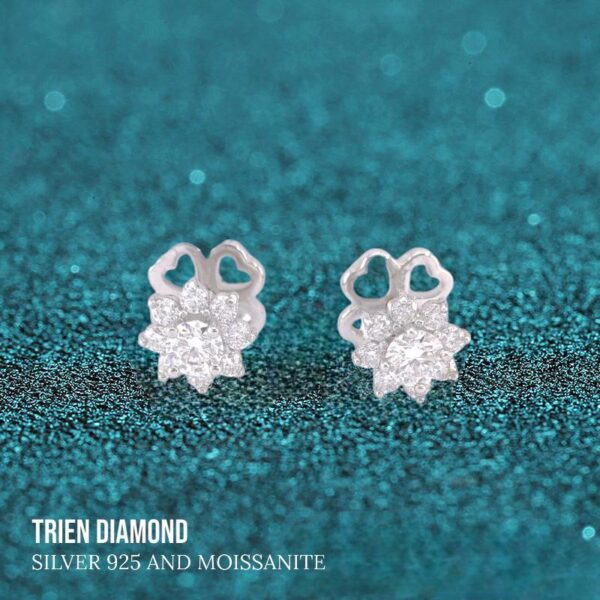 Bông tai kim cương Moissanite nữ cao cấp sang trọng (B23429)