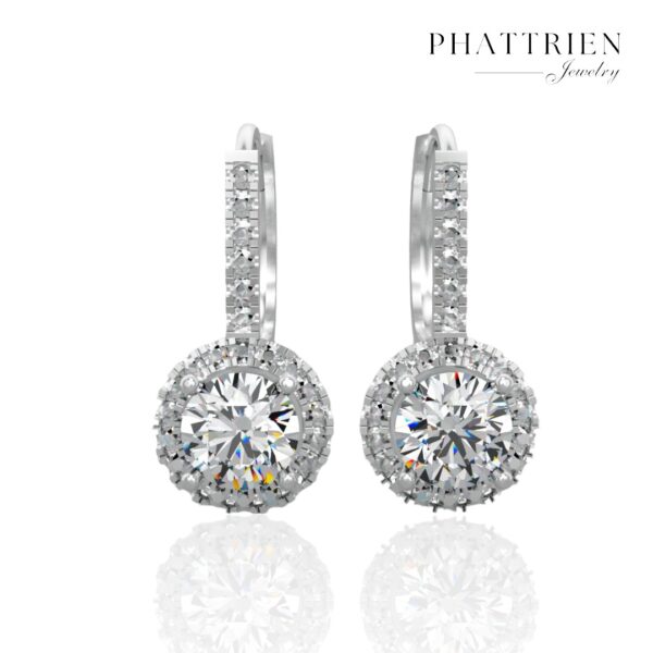 Bông tai kim cương Moissanite GRA nữ cao cấp (B45889) - Hình ảnh 2