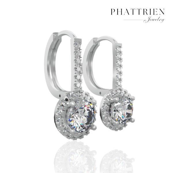 Bông tai kim cương Moissanite GRA nữ cao cấp (B45889) - Hình ảnh 3