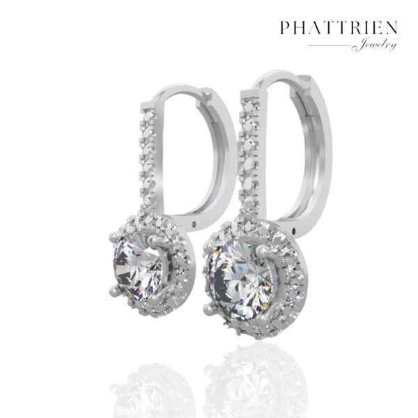 Bông tai kim cương Moissanite GRA nữ cao cấp (B45889) - Hình ảnh 4