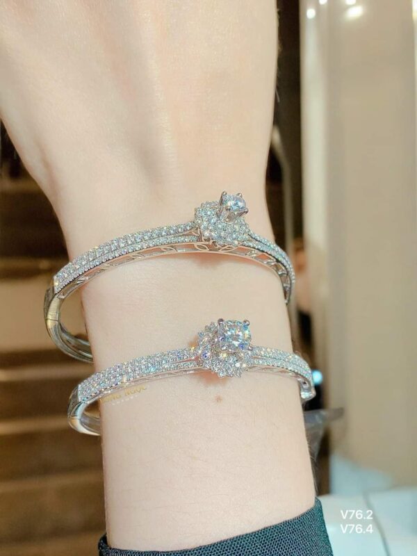 Vòng tay kim cương Moissanite nữ cao cấp sang trọng (V921007) - Hình ảnh 2
