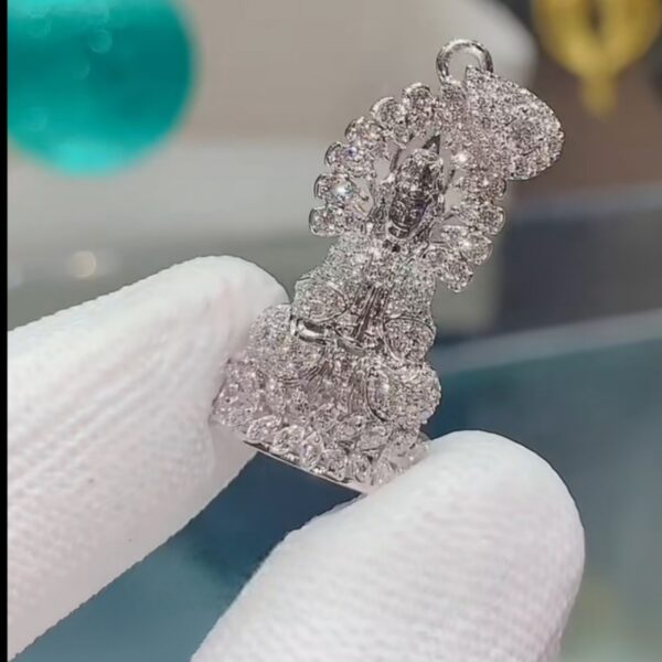 Mặt dây chuyền kim cương Moissanite nữ Phật Bà Quan Âm (M710951) - Hình ảnh 3