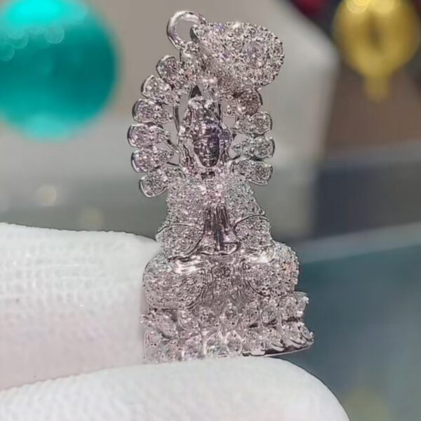 Mặt dây chuyền kim cương Moissanite nữ Phật Bà Quan Âm (M710951) - Hình ảnh 2