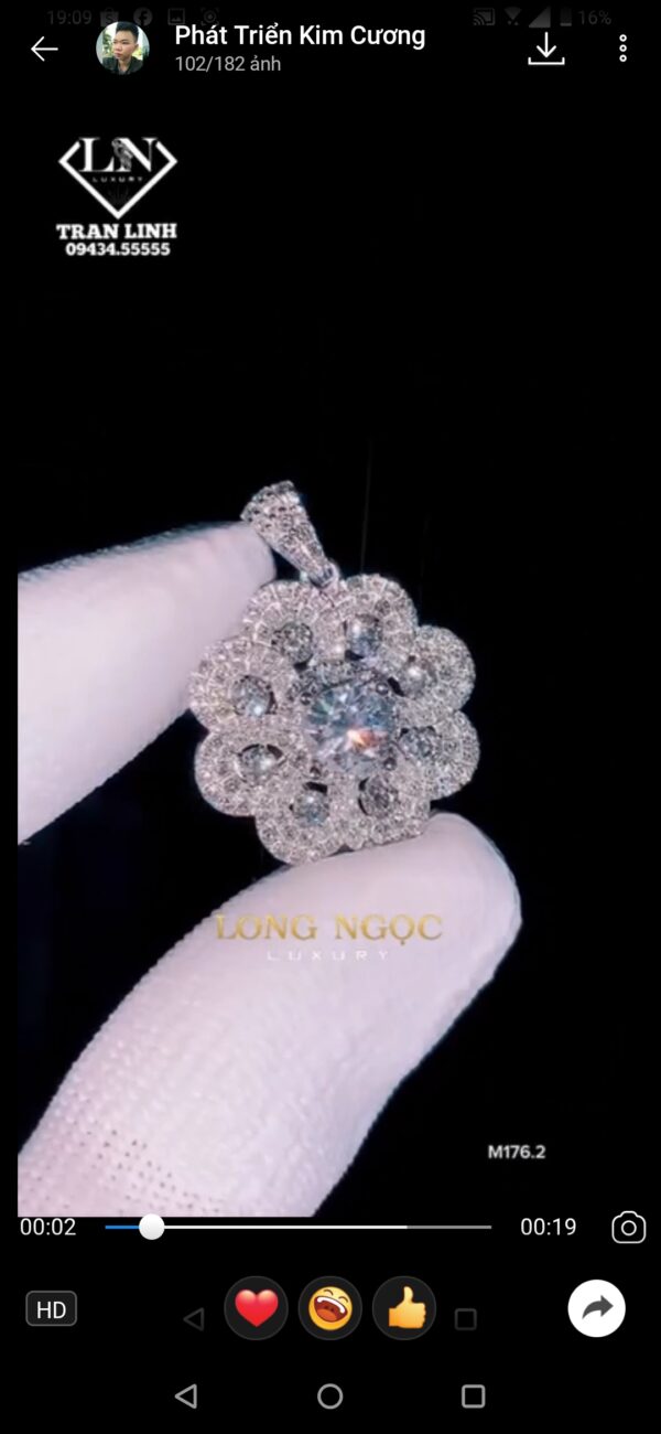 Mặt dây chuyền kim cương Moissanite nữ 5li4 (M75691) - Hình ảnh 2