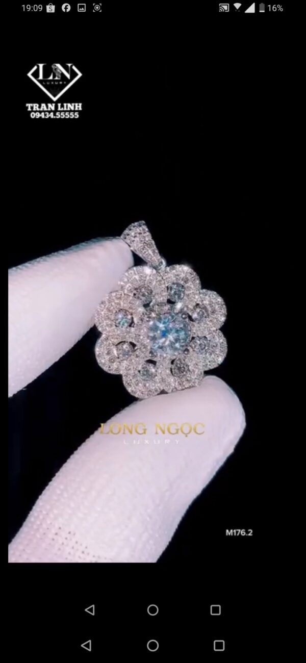 Mặt dây chuyền kim cương Moissanite nữ 5li4 (M75691)