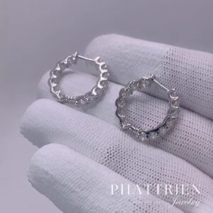 Bông tai kim cương Moissanite GRA khoen 3li (B85501)