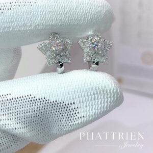 Bông tai kim cương Moissanite GRA hoa ngôi sao (B78874)