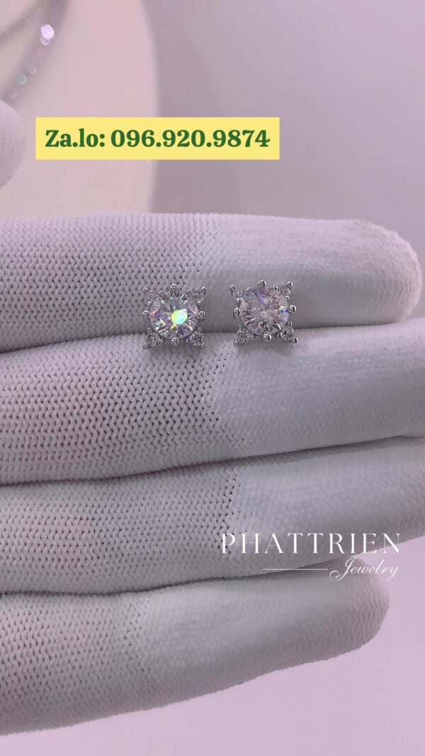 Bông tai kim cương Moissanite GRA (B09767) - Hình ảnh 3