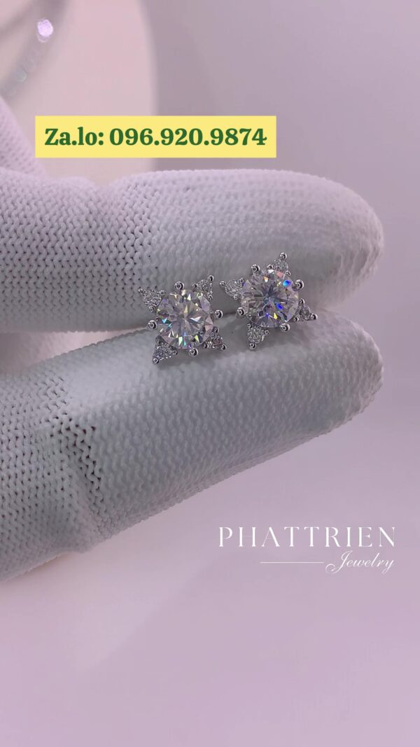 Bông tai kim cương Moissanite GRA (B09767) - Hình ảnh 2