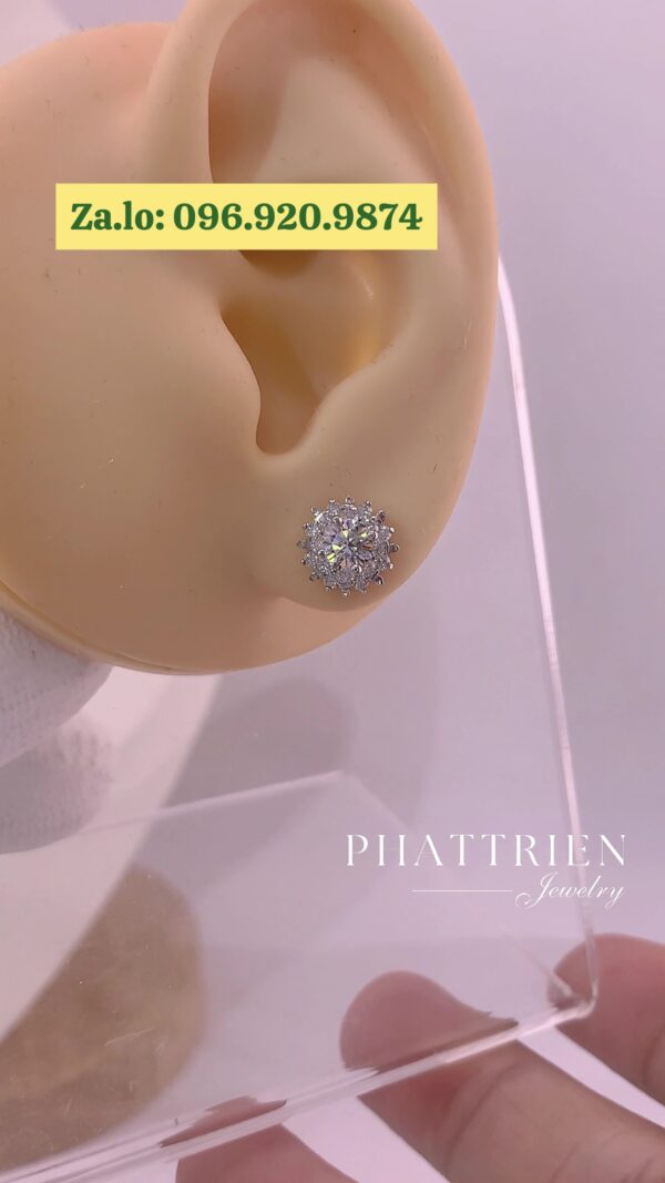 Bông tai kim cương Moissanite GRA (B87724) - Hình ảnh 2