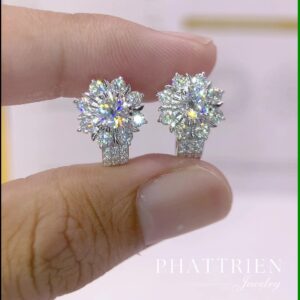 Bông tai kim cương Moissanite GRA 4ly5 (B48844)
