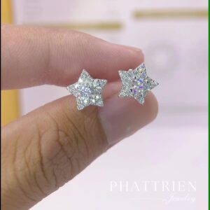 Bông tai kim cương Moissanite GRA ngôi sao (B87475)
