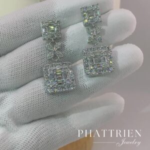 Bông tai kim cương Moissanite GRA tòn ten sang trọng (B822781)