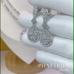 Bông tai kim cương Moissanite GRA giọt nước (B411008)