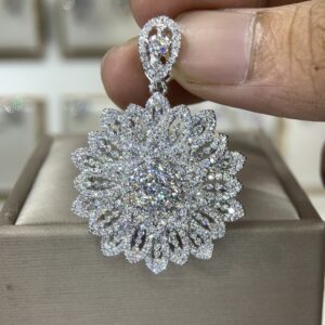 Mặt dây chuyền kim cương Moissanite GRA hoa lớn (B320217)