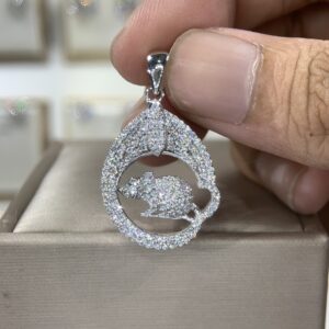 Mặt dây chuyền kim cương Moissanite GRA tuổi Tí (M49134)