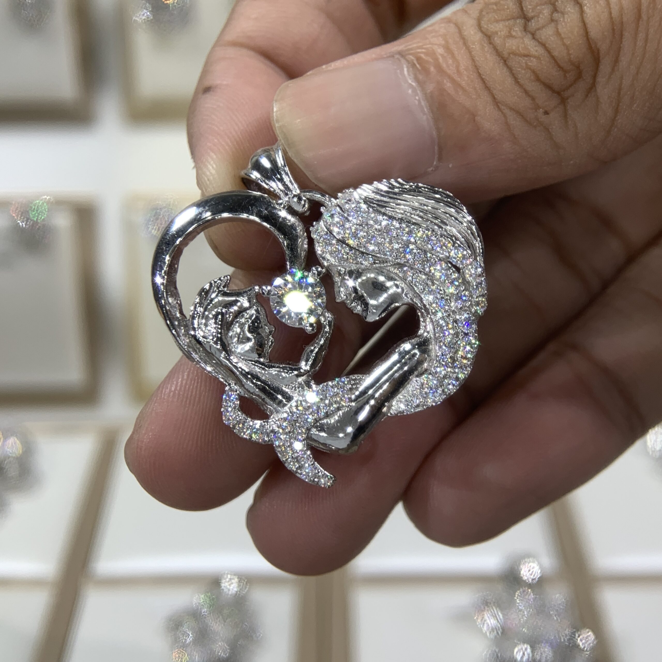 Mặt dây chuyền kim cương Moissanite GRA trái tim (M613027) - Ảnh 4