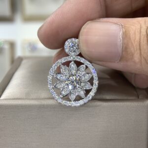 Mặt dây chuyền kim cương Moissanite GRA hoa sen (M79604)