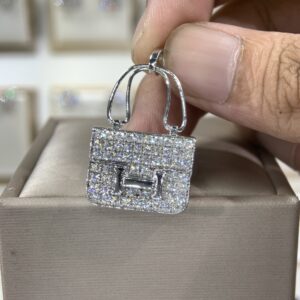 Mặt dây chuyền kim cương Moissanite GRA túi xách (M68954)
