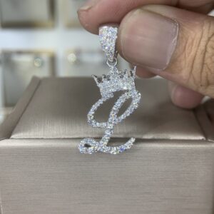 Mặt dây chuyền kim cương Moissanite GRA chữ L (M69557)