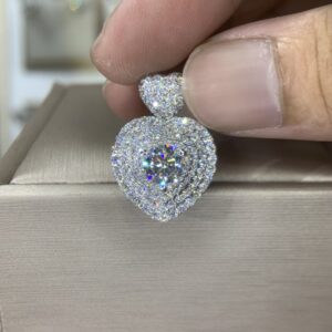 Mặt dây chuyền kim cương Moissanite GRA trái tim (M912017)