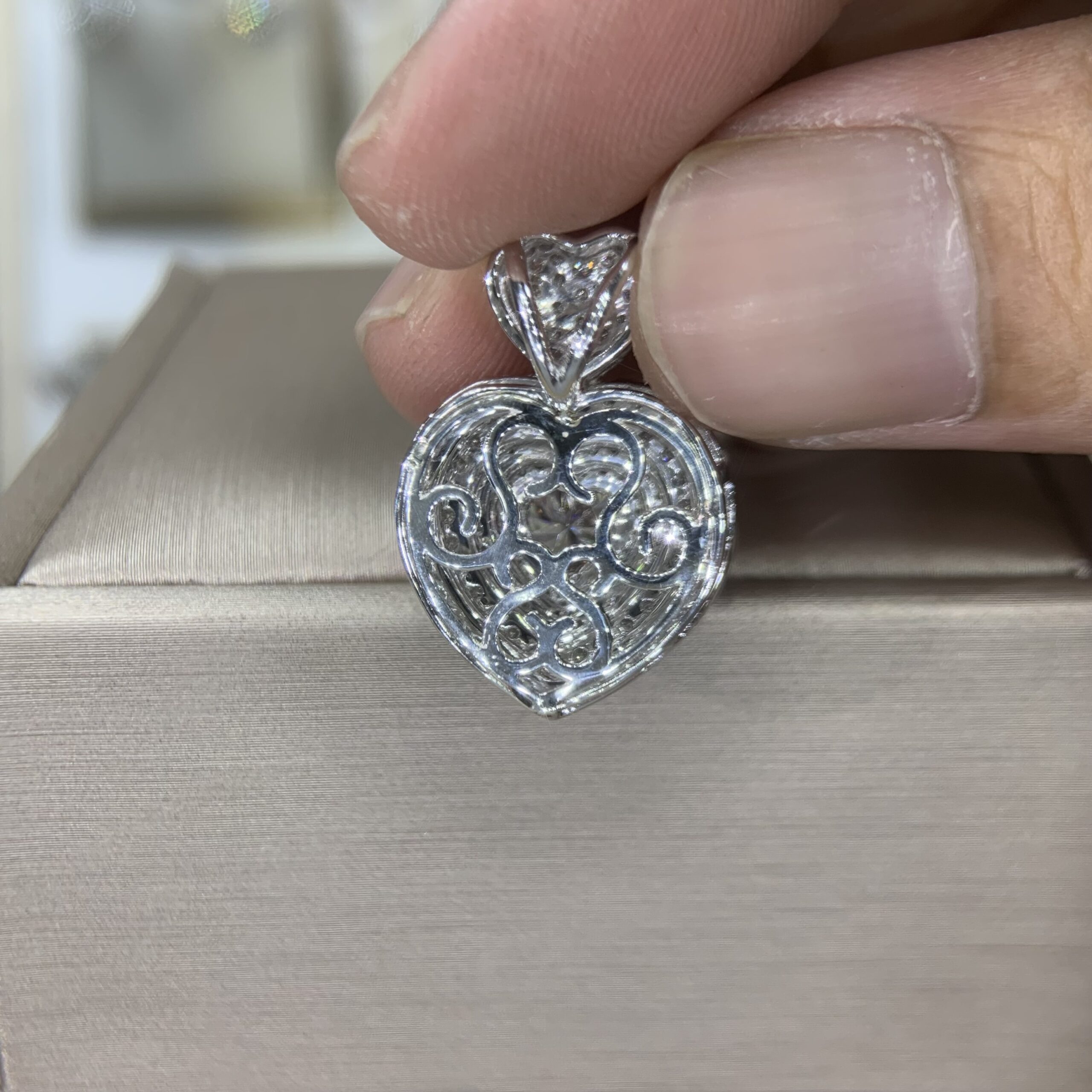 Mặt dây chuyền kim cương Moissanite GRA trái tim (M912017) - Ảnh 4