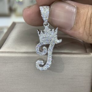 Mặt dây chuyền kim cương Moissanite GRA chữ T (M613974)