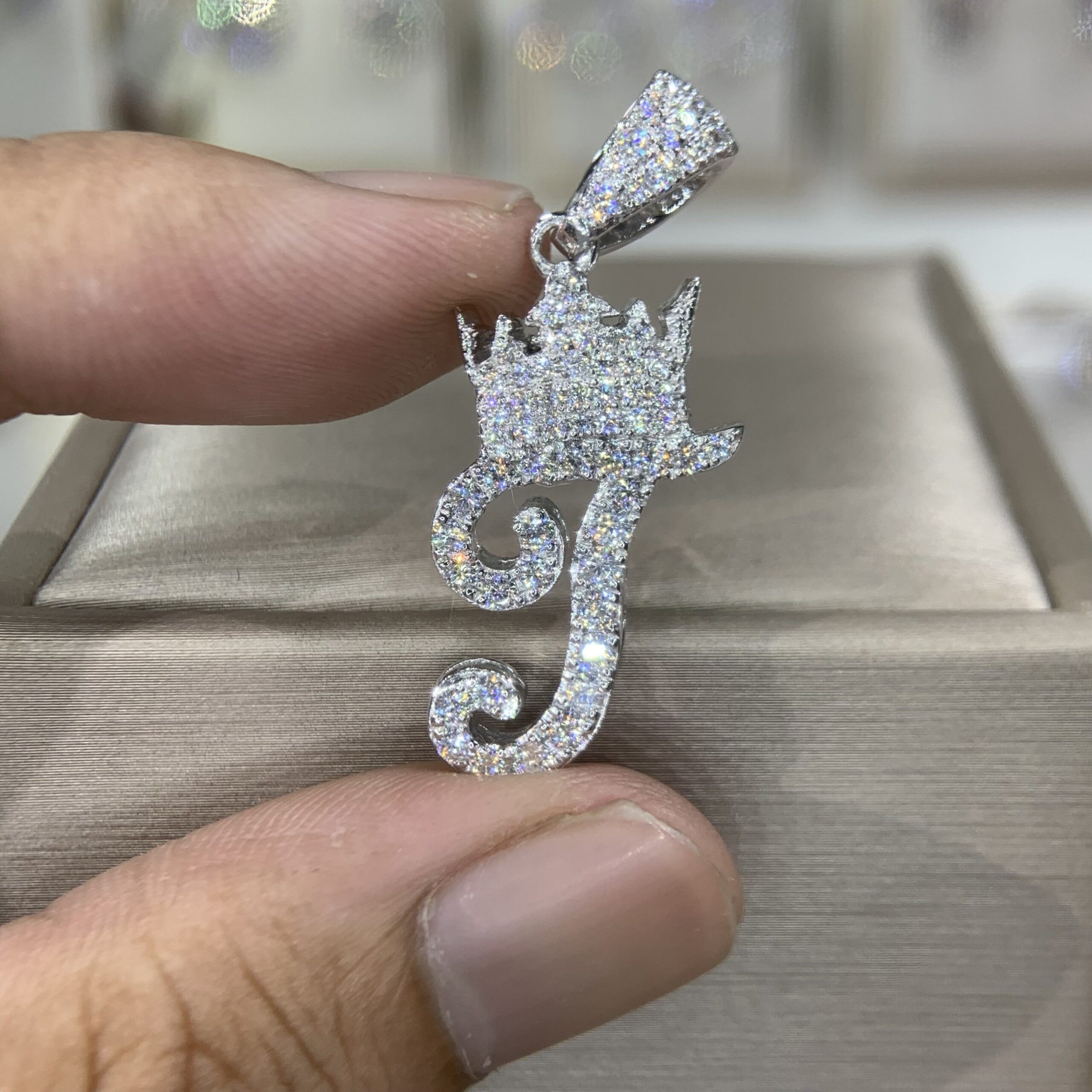 Mặt dây chuyền kim cương Moissanite GRA chữ T (M613974) - Ảnh 4