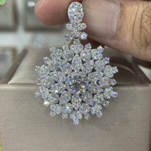 Mặt dây chuyền kim cương Moissanite GRA hoa lớn (M425589)