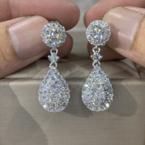 Bông tai kim cương Moissanite GRA giọt nước (B315547)