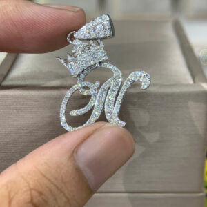 Mặt dây chuyền kim cương Moissanite GRA chữ N (M910124)