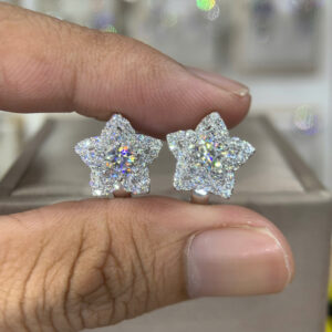 Bông tai kim cương Moissanite GRA ngôi sao (B39337)