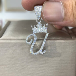 Mặt dây chuyền kim cương Moissanite GRA chữ U (M49617)