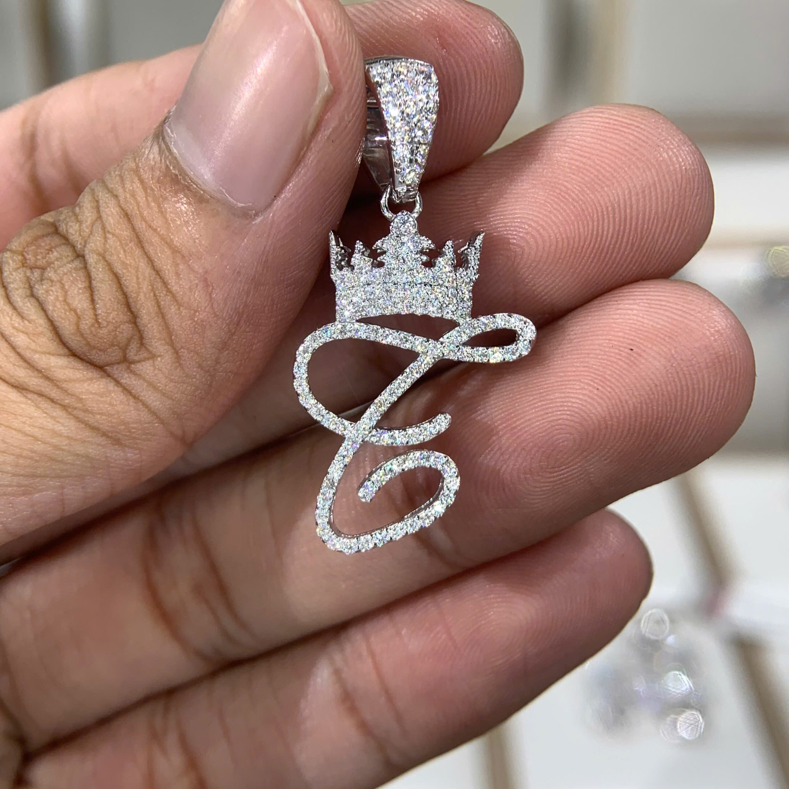 Mặt dây chuyền kim cương Moissanite GRA chữ T (M313728) - Ảnh 4
