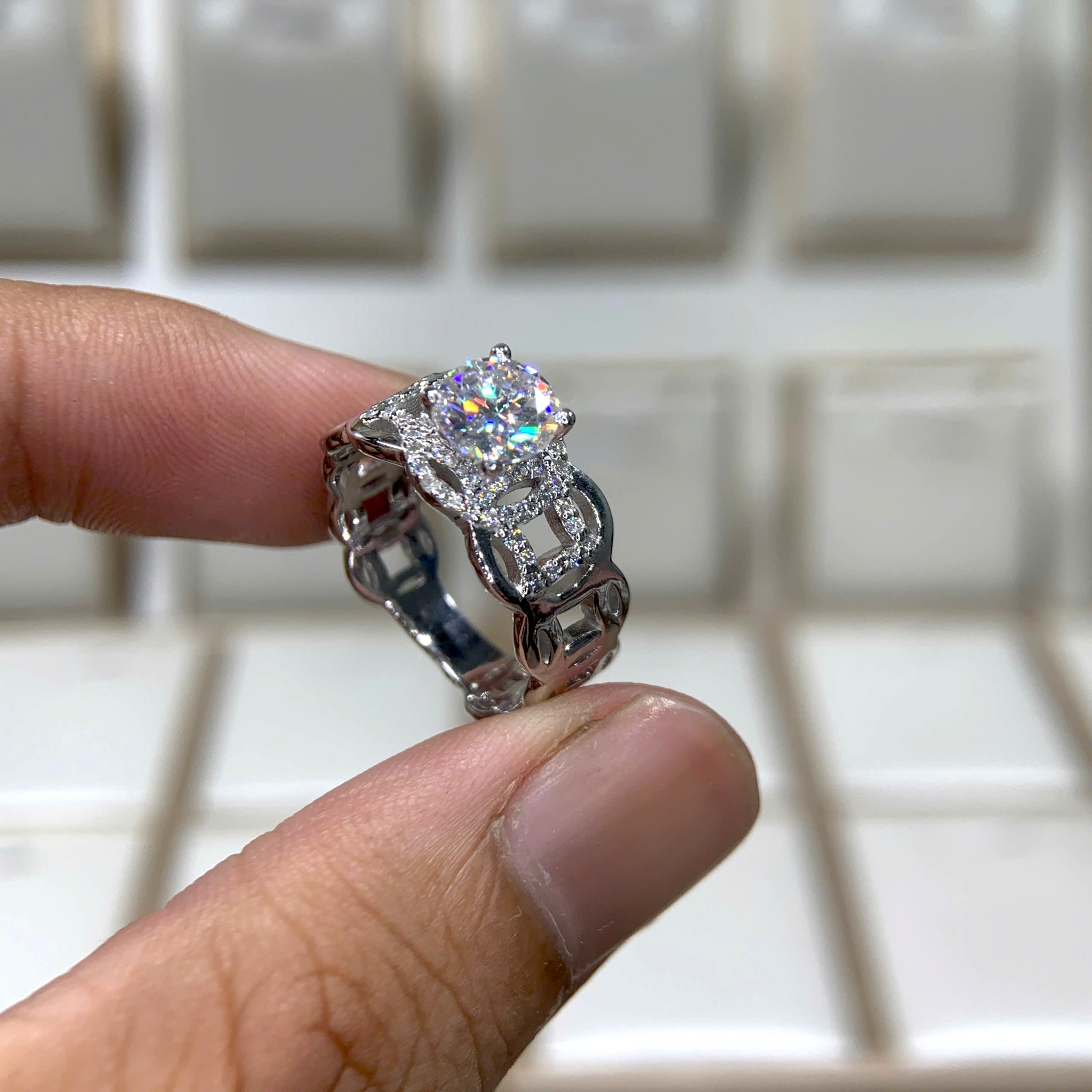 Nhẫn kim cương Moissanite GRA (N511687) - Ảnh 3