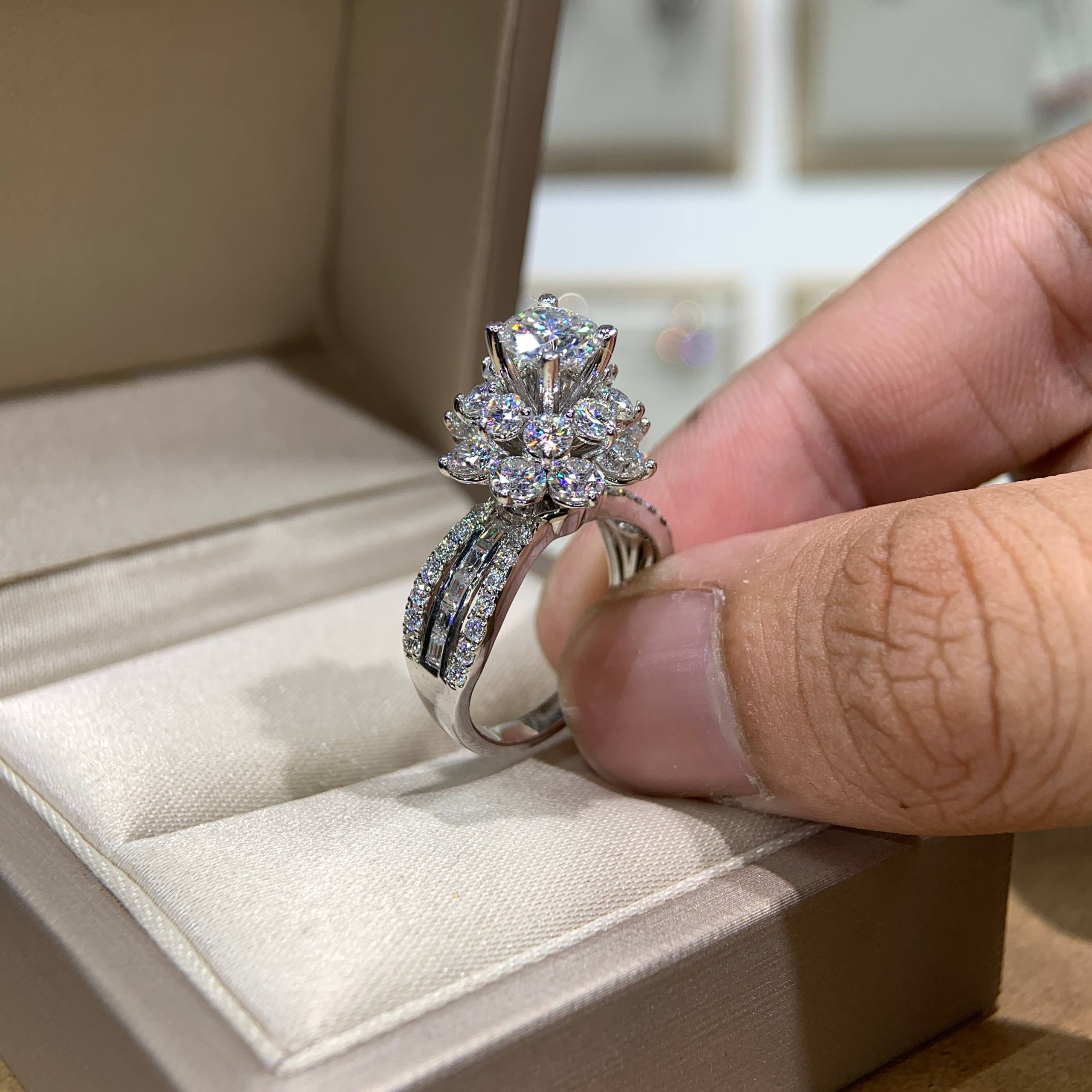 Nhẫn kim cương Moissanite GRA (B002) - Ảnh 2