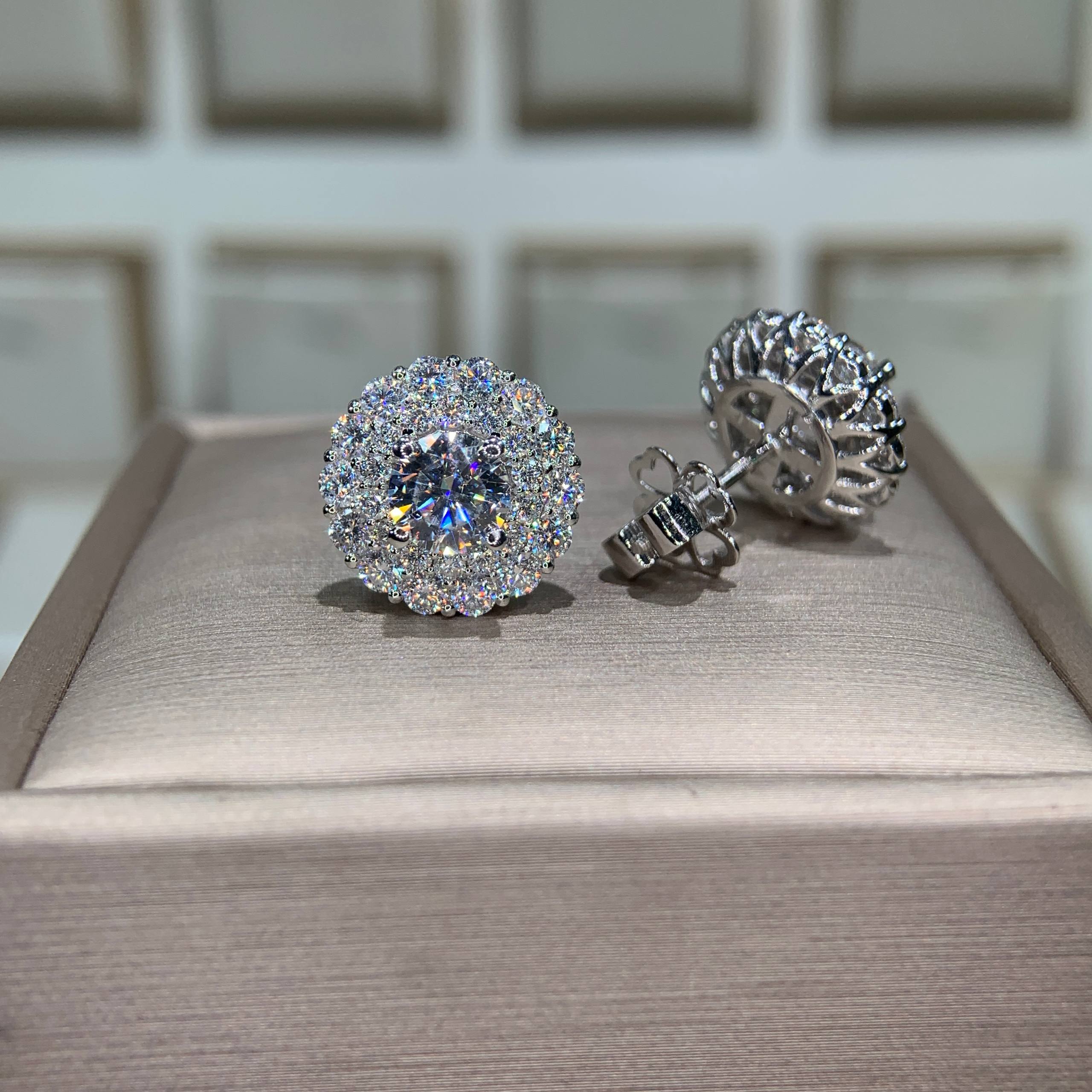 Bông tai kim cương Moissanite GRA (A659) - Ảnh 3