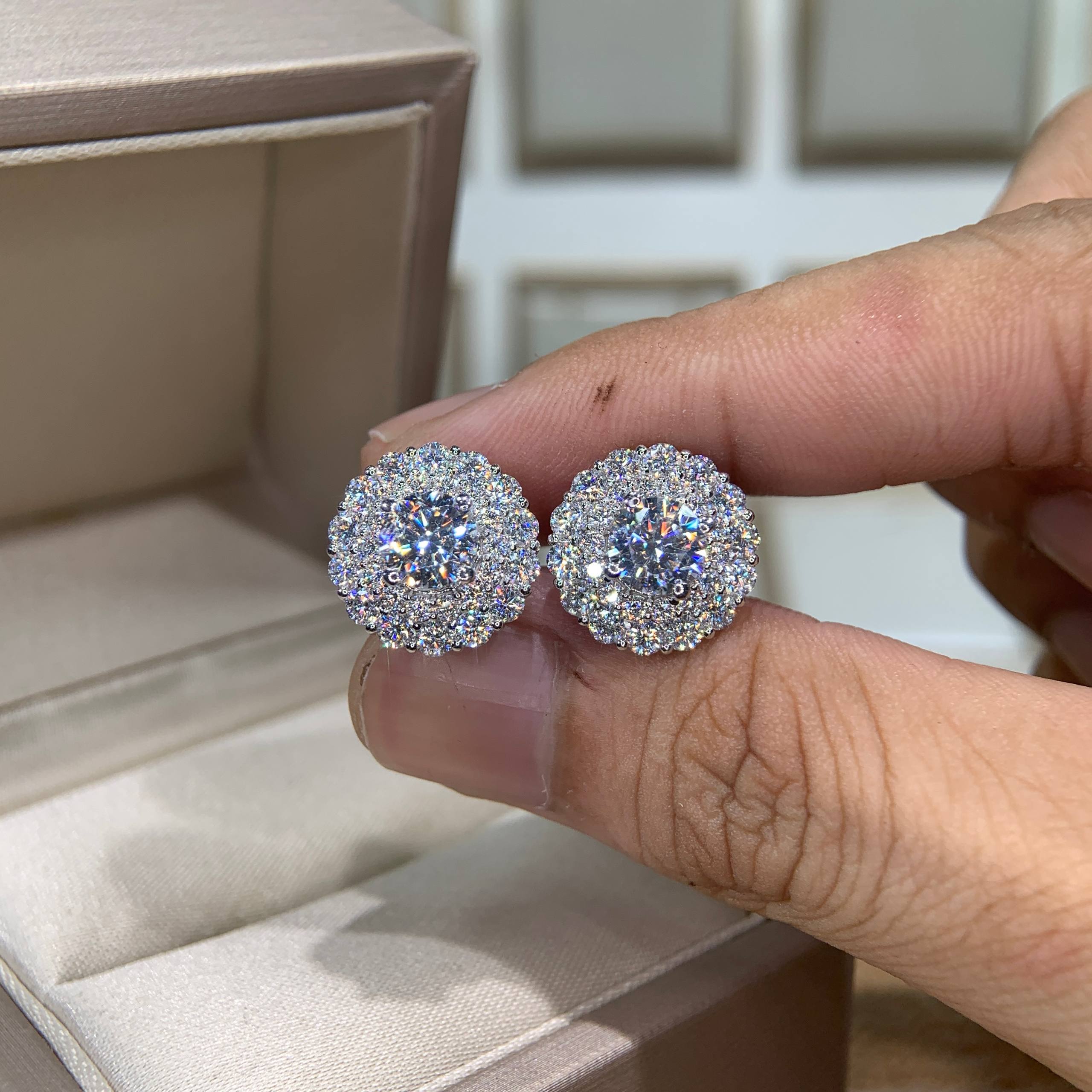 Bông tai kim cương Moissanite GRA (A659) - Ảnh 6
